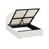 Oikiture Bed Frame Queen Size With Gas Lift Storage Base LED Lights Boucle White