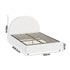 Oikiture Bed Frame Queen Size With Gas Lift Base PU Leather White