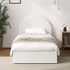 Oikiture Bed Frame Single Size With Gas Lift Base PU Leather White