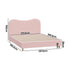 Oikiture Bed Frame Double Size Pink Boucle Cloud Shape