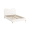 Bed Frame Double Size White Boucle Cloud Shape