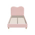Oikiture Bed Frame King Single Size Pink Boucle Cloud Shape