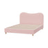 Bed Frame Queen Size Pink Boucle Cloud Shape