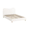 Bed Frame Queen Size White Boucle Cloud Shape