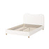 Bed Frame Queen Size White Boucle Cloud Shape