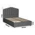 Bed Frame Double Size Gas Lift Velvet Grey