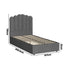 Bed Frame King Single Gas Lift Velvet Grey