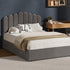 Bed Frame Queen Size Gas Lift Velvet Grey