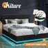 Double Bed Frame Gas Lift RBG Storage Space Black