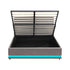 Double Bed Frame with Gas Lift LED Storage Space Grey
