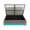 Double Bed Frame with Gas Lift LED Storage Space Grey