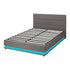 Double Bed Frame with Gas Lift LED Storage Space Grey