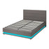Double Bed Frame with Gas Lift LED Storage Space Grey