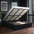 King Bed Frame Gas Lift RGB Storage Space Black