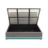 Oikiture King Bed Frame with Gas Lift LED Storage Space Grey