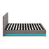 Oikiture King Bed Frame with Gas Lift LED Storage Space Grey