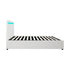 Bed Frame RGB LED Double Size Gas Lift Storage Base White