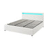 Bed Frame RGB LED King Size Gas Lift Storage Base White