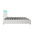 Bed Frame RGB LED King Size Gas Lift Storage Base White