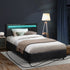 Bed Frame RGB LED King Single Gas Lift Storage Base Black