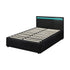 Bed Frame RGB LED King Single Gas Lift Storage Base Black