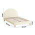 Bed Frame Double Size Arched Bedhead Beige Fabric