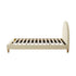 Bed Frame Double Size Arched Bedhead Beige Fabric
