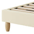 Bed Frame Double Size Arched Bedhead Beige Fabric