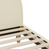 Bed Frame Double Size Arched Bedhead Beige Fabric