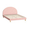 Bed Frame Double Size Bed Platform Arched Bedhead Pink Boucle