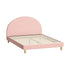Bed Frame Double Size Bed Platform Arched Bedhead Pink Boucle