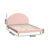 Bed Frame Double Size Bed Platform Arched Bedhead Pink Boucle