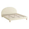 Bed Frame King Size Arched Bedhead Beige Fabric