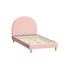 Bed Frame King Single Bed Platform Arched Bedhead Pink Boucle