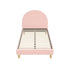 Bed Frame King Single Bed Platform Arched Bedhead Pink Boucle