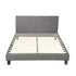 Bed Frame Double Size Wooden Fabric Grey