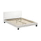 Bed Frame Double Size White Boucle