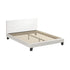 Bed Frame Double Size White Boucle