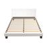 Bed Frame Double Size White Boucle