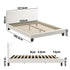 Bed Frame Double Size White Boucle