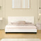 Oikiture Double Bed Frame White Boucle Upholstered Quilted Headboard