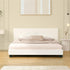 Bed Frame Double Size White Boucle