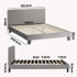 Bed Frame Queen Size Wooden Fabric Grey
