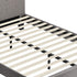 Bed Frame Queen Size Wooden Fabric Grey
