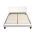 Bed Frame Queen Size White Boucle