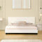 Oikiture Queen Bed Frame White Boucle Upholstered Quilted Headboard