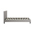 Bed Frame Single Size Wooden Fabric Grey