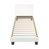 Bed Frame Single Size White Boucle