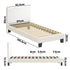 Bed Frame Single Size White Boucle