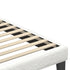 Bed Frame Single Size White Boucle